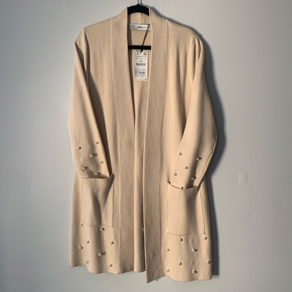 Zara - Knit Collection Pearl Detail Cardigan